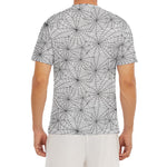 White And Black Spider Web Pattern Print Men's Short Sleeve Rash Guard