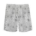 White And Black Spider Web Pattern Print Men's Athletic Shorts