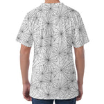 White And Black Spider Web Pattern Print Men's Velvet T-Shirt