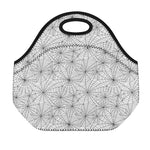 White And Black Spider Web Pattern Print Neoprene Lunch Bag