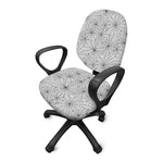 White And Black Spider Web Pattern Print Office Chair Cover