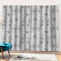 White And Black Spider Web Pattern Print Pencil Pleat Curtains
