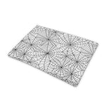 White And Black Spider Web Pattern Print Pet Cooling Mat Cover