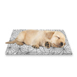 White And Black Spider Web Pattern Print Pet Cooling Mat Cover