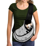 White And Black Spider Web Pattern Print Pet Sling Carrier