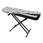 White And Black Spider Web Pattern Print Piano Keyboard Cover