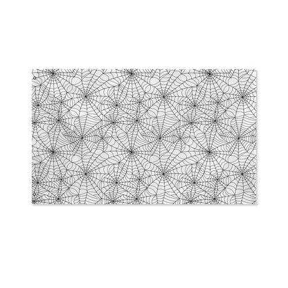 White And Black Spider Web Pattern Print Polyester Flag