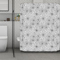 White And Black Spider Web Pattern Print Polyester Shower Curtain