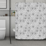 White And Black Spider Web Pattern Print Polyester Shower Curtain