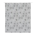 White And Black Spider Web Pattern Print Polyester Shower Curtain