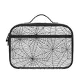 White And Black Spider Web Pattern Print Portable Lunch Bag
