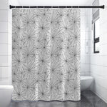 White And Black Spider Web Pattern Print Premium Shower Curtain