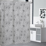 White And Black Spider Web Pattern Print Premium Shower Curtain