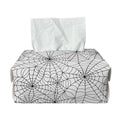 White And Black Spider Web Pattern Print Rectangle Tissue Box Cover