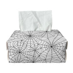 White And Black Spider Web Pattern Print Rectangle Tissue Box Cover