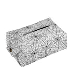 White And Black Spider Web Pattern Print Rectangle Tissue Box Cover