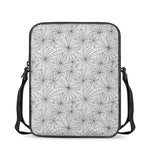 White And Black Spider Web Pattern Print Rectangular Crossbody Bag