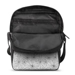 White And Black Spider Web Pattern Print Rectangular Crossbody Bag