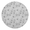 White And Black Spider Web Pattern Print Round Blanket