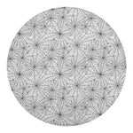 White And Black Spider Web Pattern Print Round Blanket