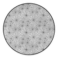 White And Black Spider Web Pattern Print Round Floor Mat