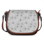 White And Black Spider Web Pattern Print Saddle Bag