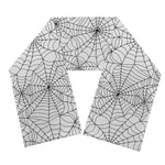 White And Black Spider Web Pattern Print Scarf
