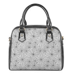 White And Black Spider Web Pattern Print Shoulder Handbag