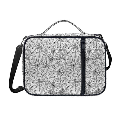 White And Black Spider Web Pattern Print Shoulder Strap Bible Bag