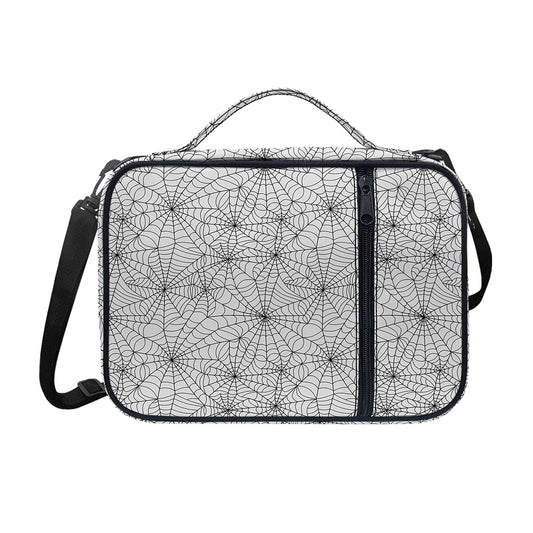 White And Black Spider Web Pattern Print Shoulder Strap Bible Bag