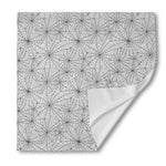 White And Black Spider Web Pattern Print Silk Bandana