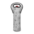 White And Black Spider Web Pattern Print Single Neoprene Wine Tote