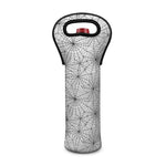 White And Black Spider Web Pattern Print Single Neoprene Wine Tote