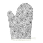 White And Black Spider Web Pattern Print Single Oven Mitt