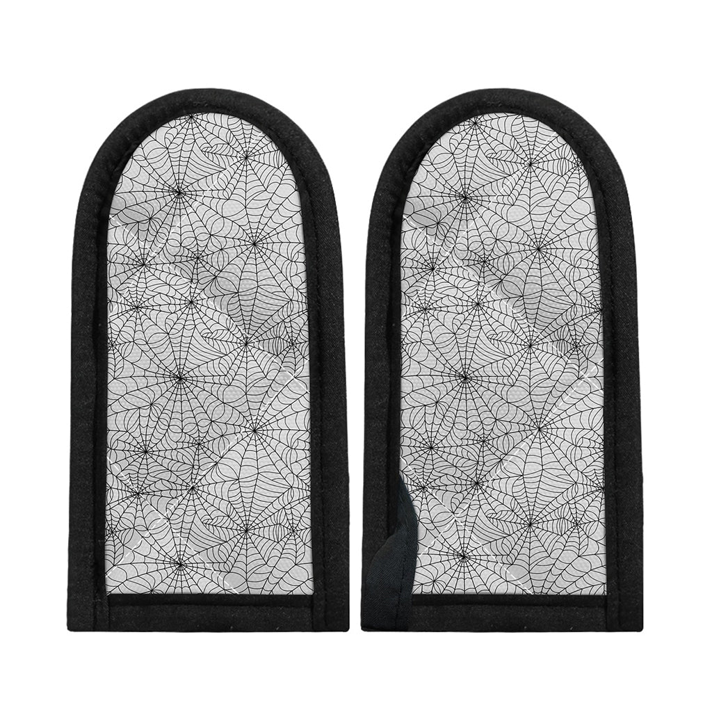 White And Black Spider Web Pattern Print Skillet Handle Cover