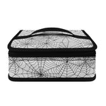 White And Black Spider Web Pattern Print Small Lunch Bag