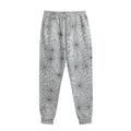 White And Black Spider Web Pattern Print Sweatpants