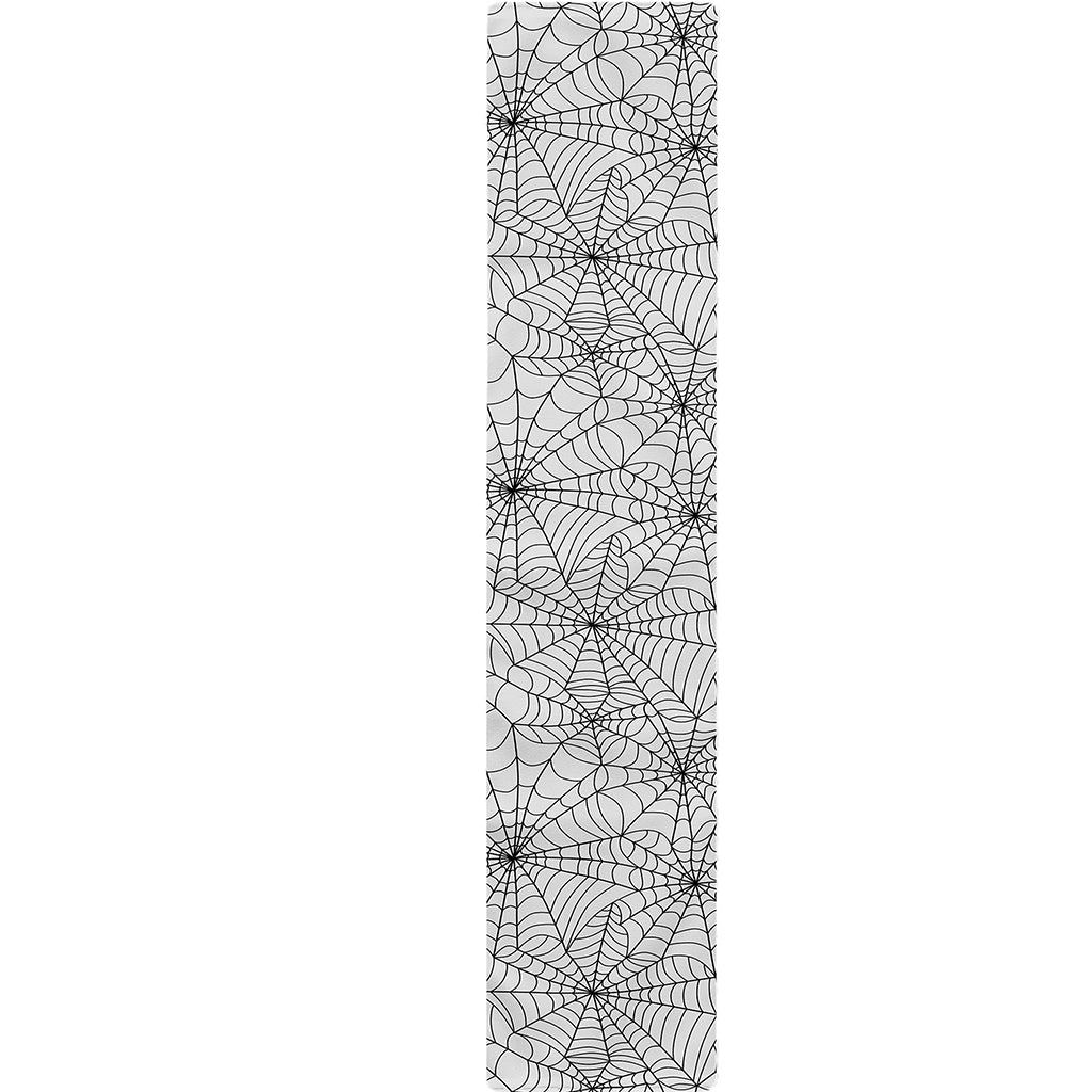 White And Black Spider Web Pattern Print Table Runner