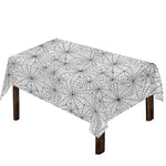 White And Black Spider Web Pattern Print Tablecloth