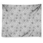 White And Black Spider Web Pattern Print Tapestry
