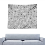 White And Black Spider Web Pattern Print Tapestry