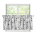White And Black Spider Web Pattern Print Tier Curtains