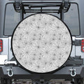 White And Black Spider Web Pattern Print Tire Cover