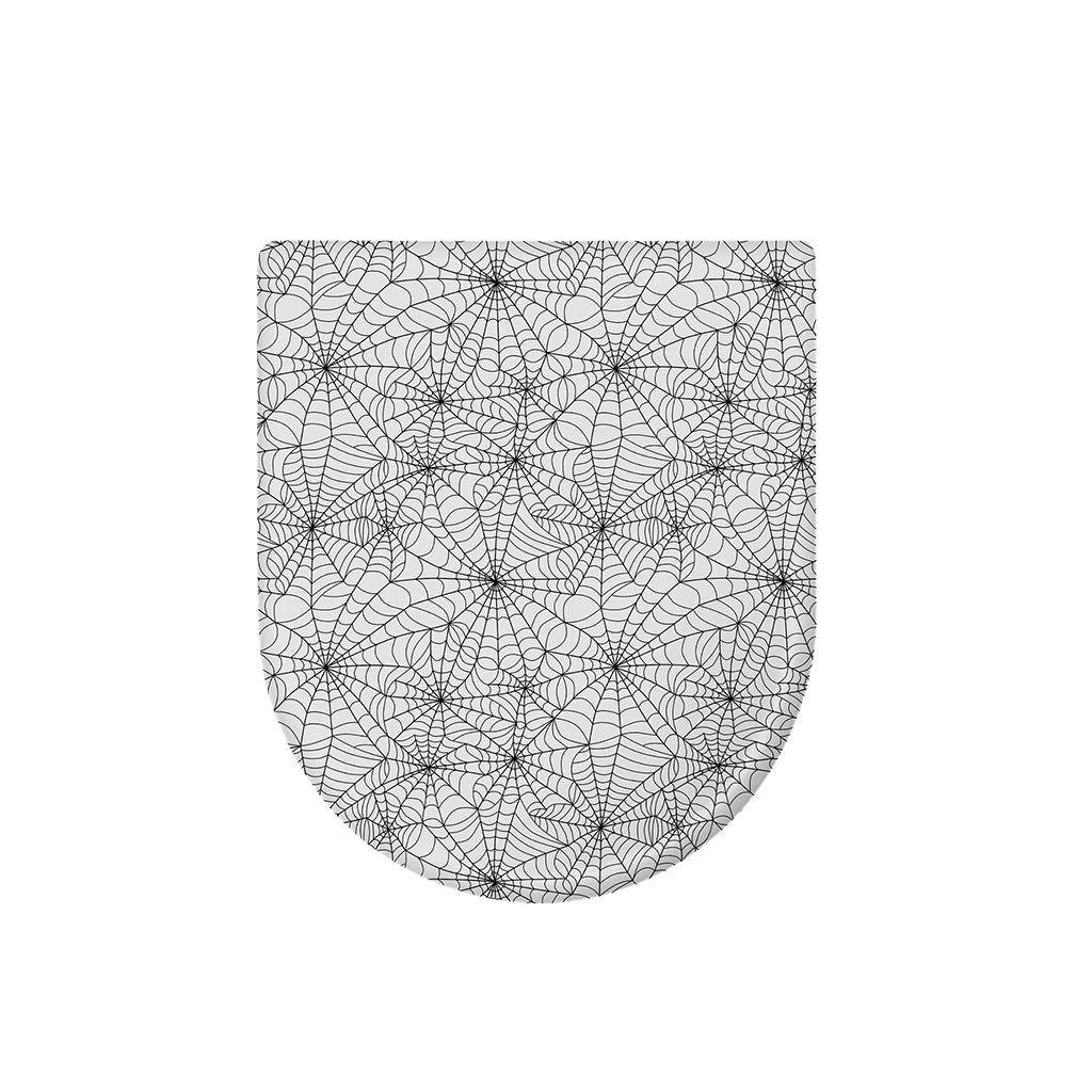 White And Black Spider Web Pattern Print Toilet Lid Cover