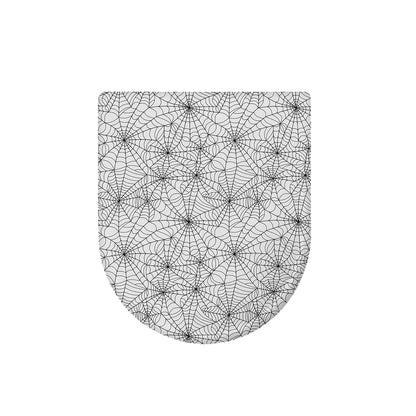 White And Black Spider Web Pattern Print Toilet Lid Cover