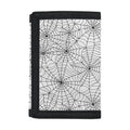 White And Black Spider Web Pattern Print Trifold Wallet