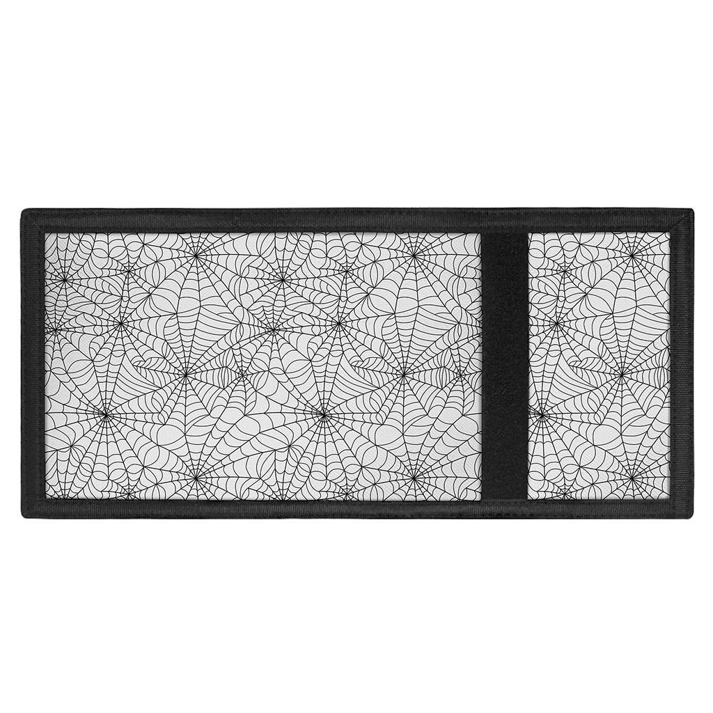 White And Black Spider Web Pattern Print Trifold Wallet