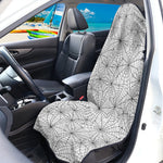 White And Black Spider Web Pattern Print Waterproof Car Seat Cover