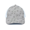 White And Black Spider Web Pattern Print White Mesh Trucker Hat