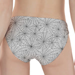 White And Black Spider Web Pattern Print Women's Panties